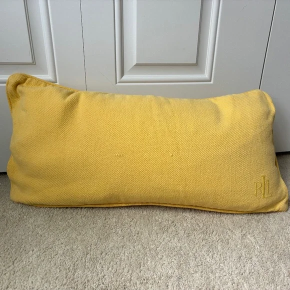 Ralph Lauren yellow oblong pillow cover - Picture 2 of 11